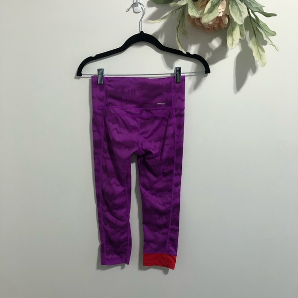 Tie dye Colour Leak Purple Adidas Climalite Crops - Picture 12 of 12